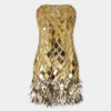 Rochie scurtă aurie asamblată