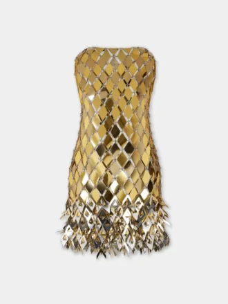 Rochie scurtă aurie asamblată