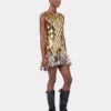 Rochie scurtă aurie asamblată
