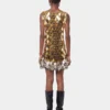 Rochie scurtă aurie asamblată
