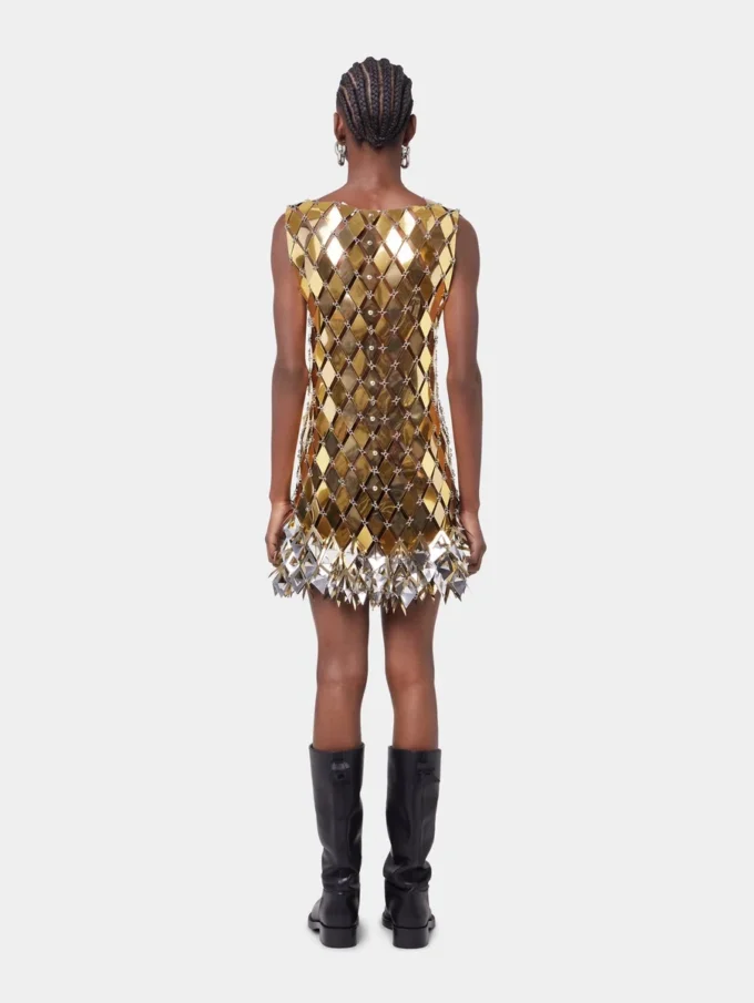 Rochie scurtă aurie asamblată