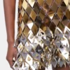 Rochie scurtă aurie asamblată