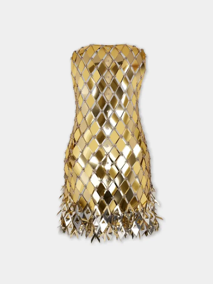 Rochie scurtă aurie asamblată