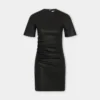 Rochie scurtă din piele de miel