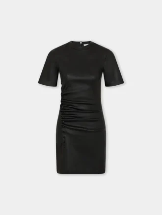 Rochie scurtă din piele de miel