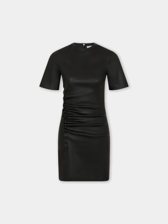 Rochie scurtă din piele de miel