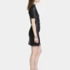 Rochie scurtă din piele de miel