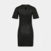 Rochie scurtă din piele de miel