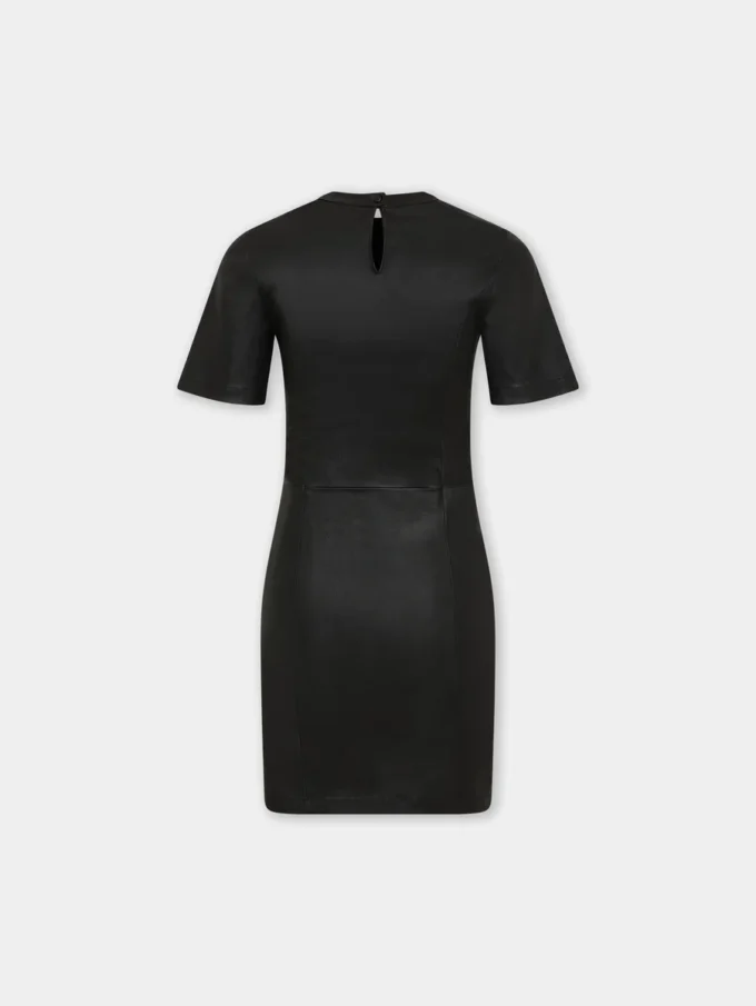 Rochie scurtă din piele de miel