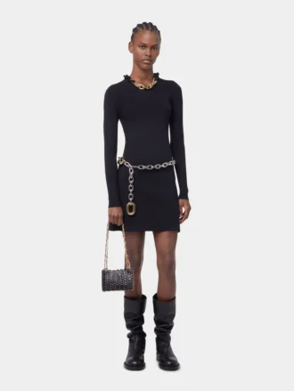 ROCHIE SCURTĂ DIN TRICOT NEGRU