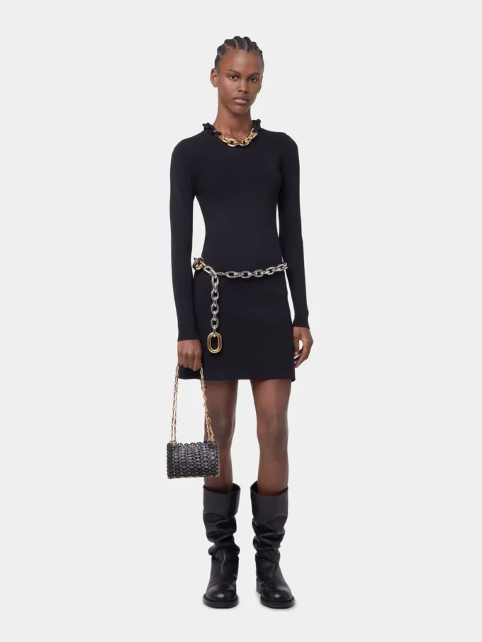 ROCHIE SCURTĂ DIN TRICOT NEGRU