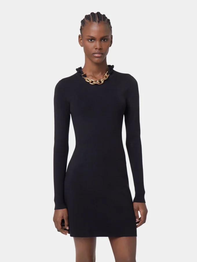 ROCHIE SCURTĂ DIN TRICOT NEGRU