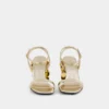 Sandale aurii cu tocuri disc Sparkle