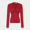 Top din jersey cu detalii drapate