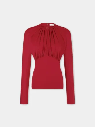 Top din jersey cu detalii drapate