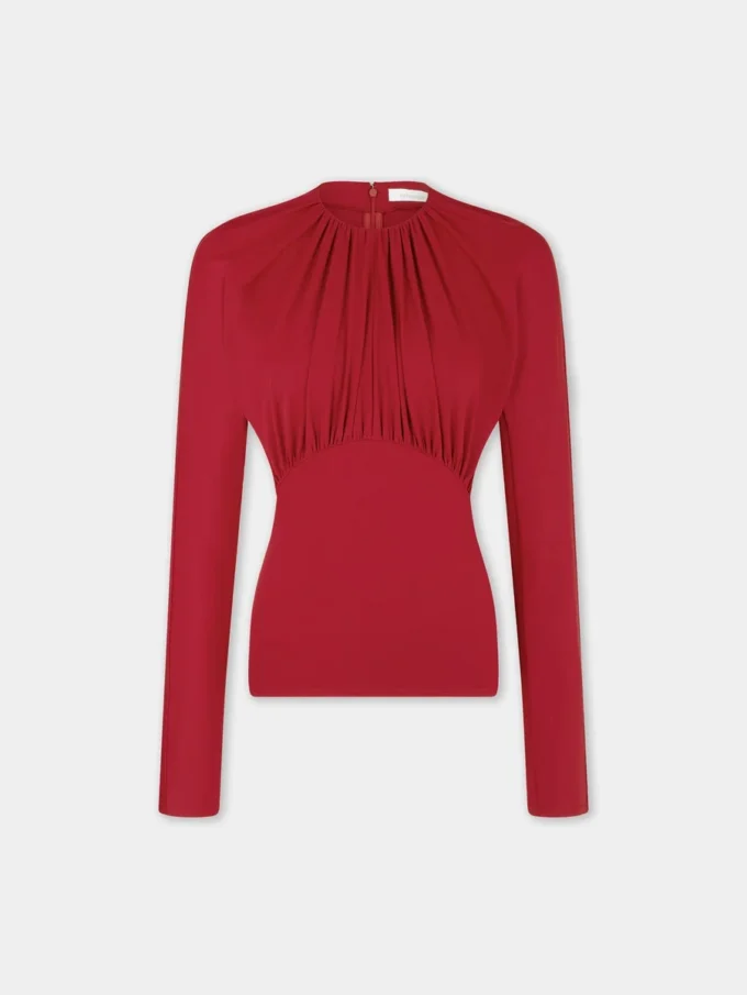 Top din jersey cu detalii drapate