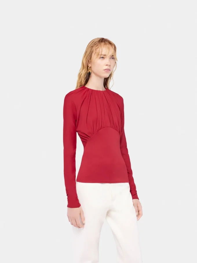 Top din jersey cu detalii drapate