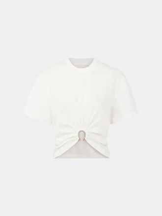 Tricou alb cu piercing
