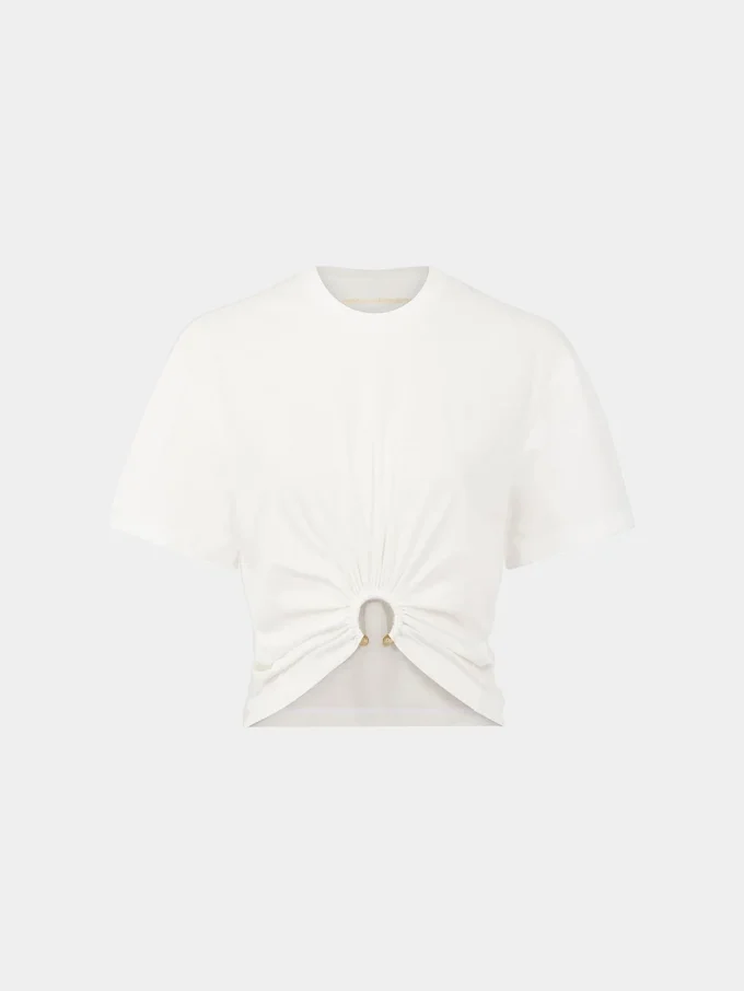 Tricou alb cu piercing