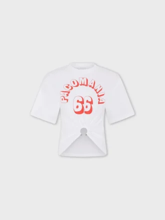 Tricou din bumbac imprimat cu detaliu piercing