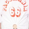 Tricou din bumbac imprimat cu detaliu piercing