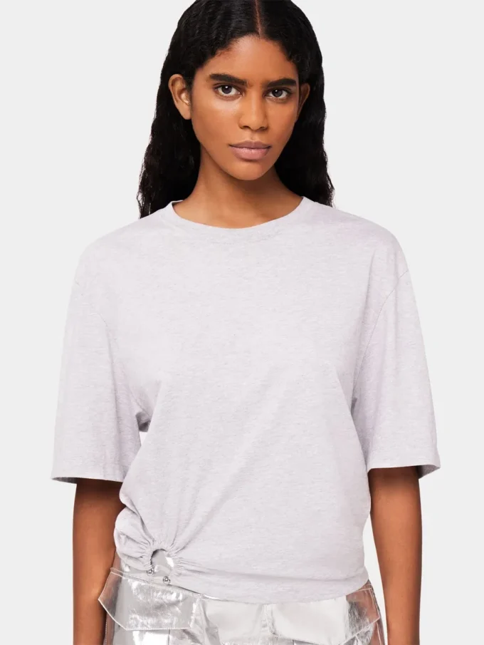 Tricou gri cu piercing