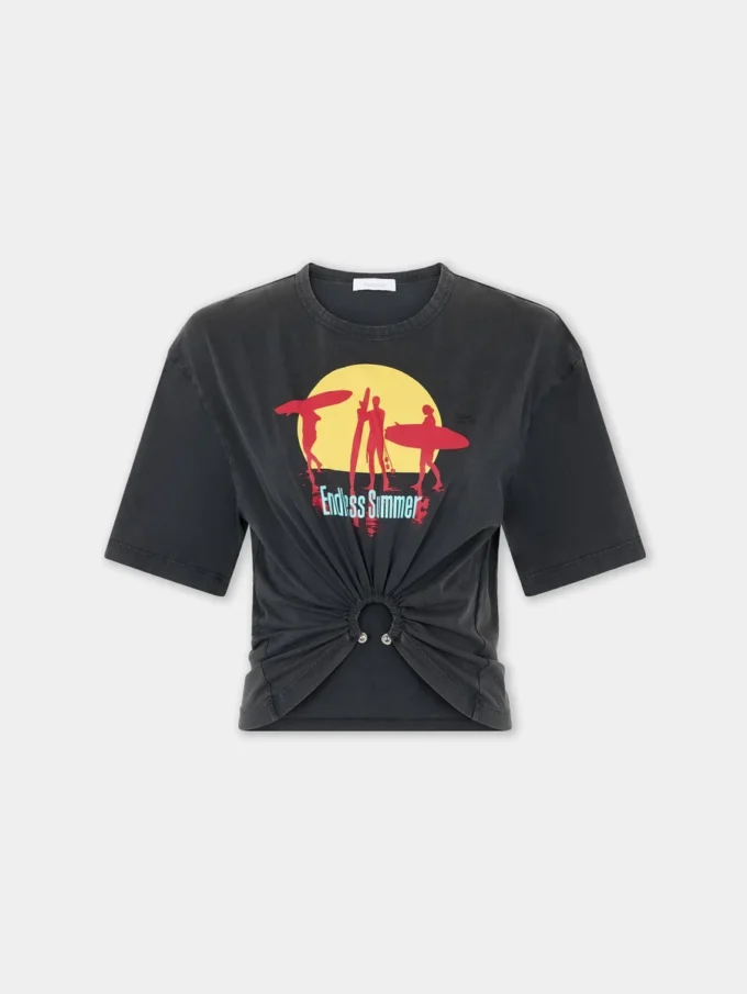 Tricou scurt din bumbac imprimat